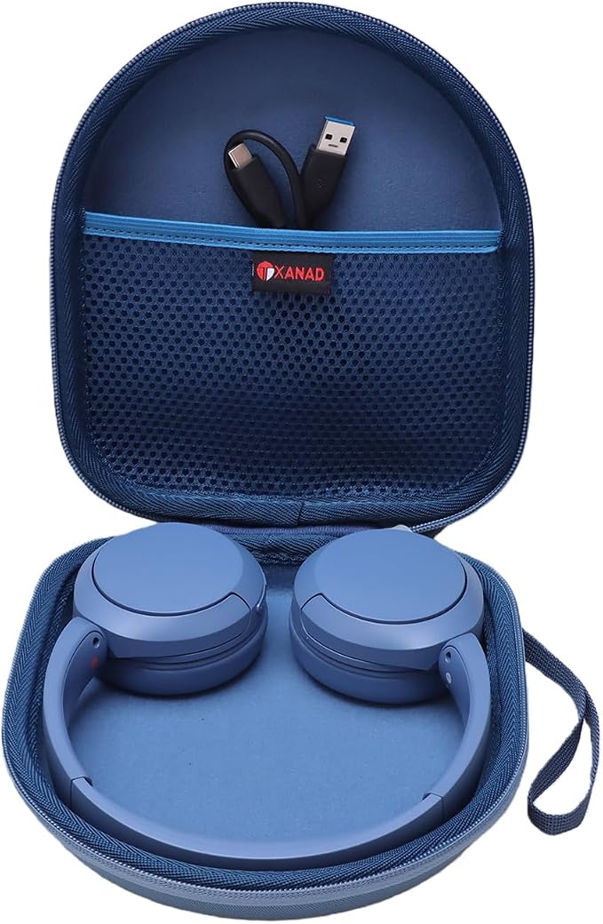 XANAD Hard Protective Case for Sony WH-CH520 / JBL Tune 520BT Wireless Bluetooth Headphones Dark Blue - Image 1