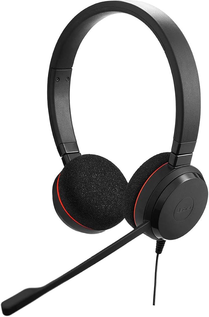 Jabra Evolve 20 Stereo Headphones with Microphone, Wired Headphones, Microsoft Teams Certified, Passive Noise Reduction, USB-A, Plug-and-Play, Ideal for Office Work, Black - Image 1