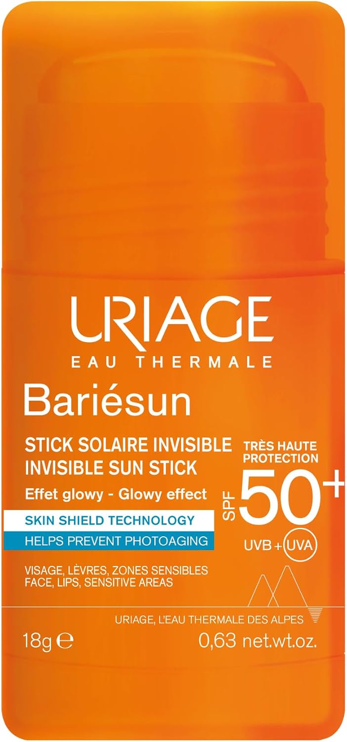 Uriage Bariesun Stick Solaire Invisible Visage SPF50+ - Haute Protection UVA/UVB & Lumière Bleue - Format Poche & Facile à Appliquer - Fini Invisible - Non Gras - Résistant à l’Eau - Sans Parfum - 18g - Image 1