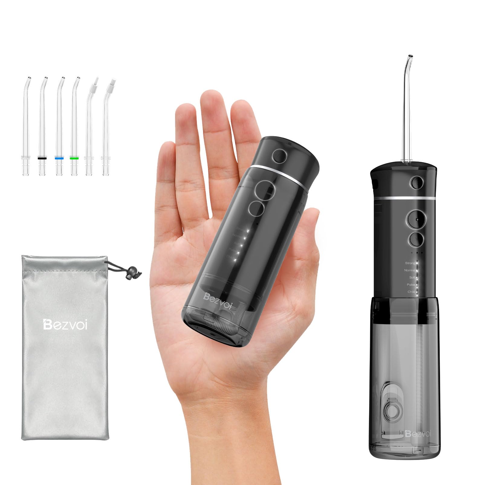 Viaggio Dental Irrigator Jet: Oral Irrigator with 5 Modes, 180 ml Water Tank, IPX7 Waterproof Electric Tooth Cleaner, with 6 Tips for Gums Orthodonti Dental Appliances - Image 1