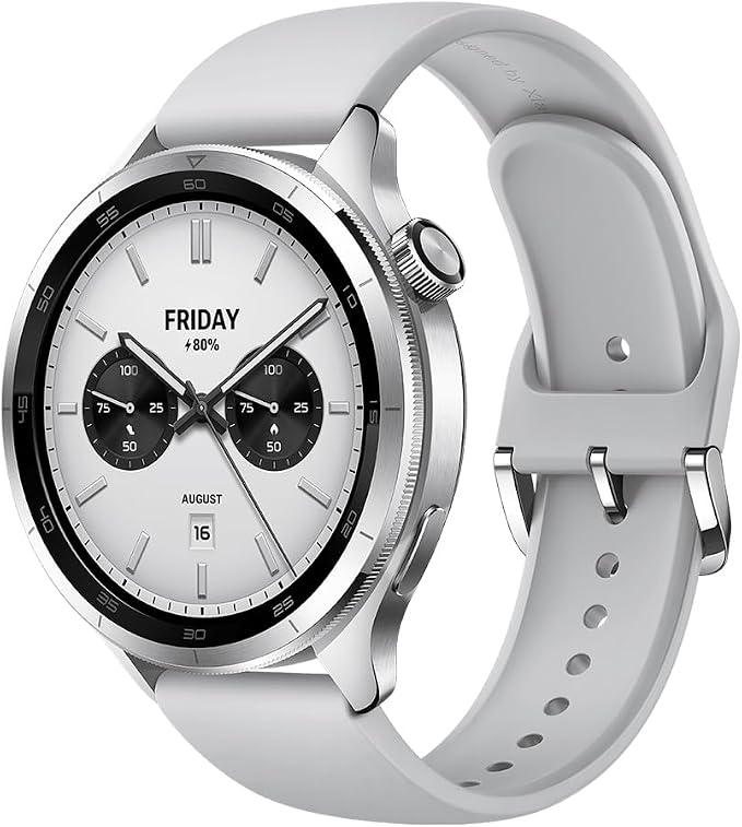 XIAOMI Watch S4 – Smart Watch, Sports Tracker, 36 mm AMOLED Display, Up to 15 Days of Battery Life, Bluetooth Calls, +150 Sports Modes, Dual Band GPS, NFC,Android & iOS, Silver - Image 1