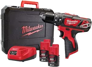 Milwaukee 4933441940 Impact Drill 12 V 2 Speeds 2Ah Li-ion 30nm + 2 M12 BPD-202C Batteries - Image 1