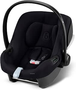 CYBEX Aton B2 i-Size Case from Birth to Approximately 24 Months, Max. 13 kg, Newborn Reducer Cushion Included, SensorSafe Compatible, Volcano Black - Image 1