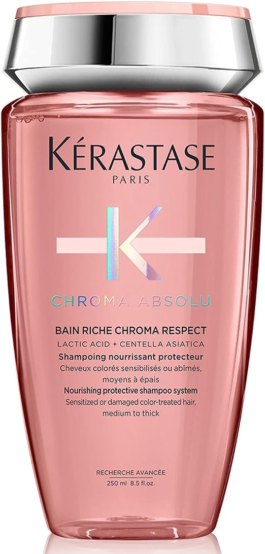 KÉRASTASE Chroma Absolu - Bain Riche Chroma Respect - Moisturising Colour Protective Shampoo - Amino Acids & Centella Asiatica - Sensitized or Damaged Coloured Hair - Sulfate Free - 250 ml - Image 1
