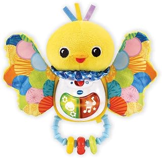 VTech - Hochet PIOU-PIOU Éveil des Sens, Hochet Bébé Interactif et Musical, Jouet Sensoriel, Oiseau en Peluche Lavable en Machine, Cadeau de Naissance Bébé Dès 3 Mois - Contenu en Français - Image 1