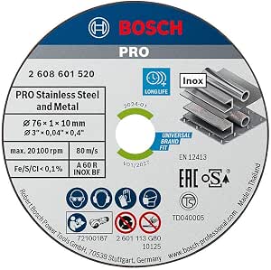 Bosch 5 Expert for Inox Cutting Discs (for Stainless Steel, 76 x 10 x 1 mm, Angle Grinder Accessories) - Image 1