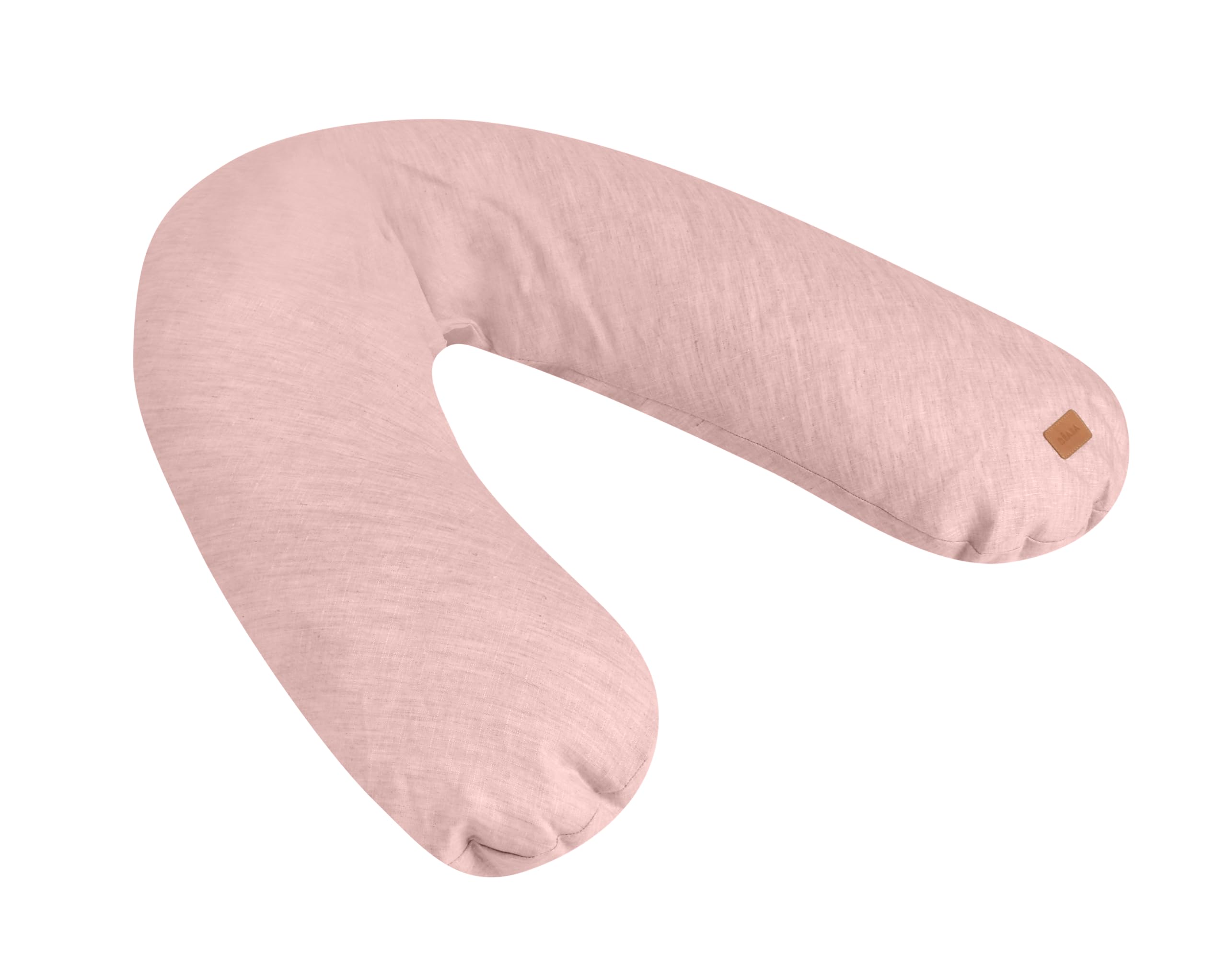 Béaba, Big Flopsy, Nursing Pillow, Pregnancy Pillow, Multi-Function, Suitable for Sleeping/Nursing, Support, Hypoallergenic, Relaxation, Optimal Comfort, Soothing Night, Linen, Oekotex, Pink - Image 1