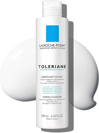 La Roche-Posay, Toleriane Dermo-Cleanser, Cleansing and Make-up Remover Fluid Suitable for Sensitive and Intolerant Skin, Fragrance Free, Hypoallergenic and Non-Comedogenic Composition, 200 ml - Image 1