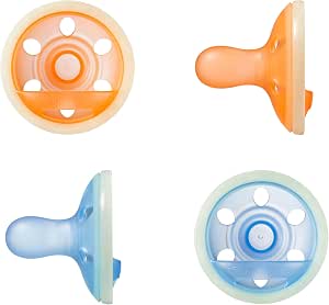 Tommee Tippee Glow in the Dark Breast Dummy Dummy Glow in the Dark 6-18 Months Orthodontic Dummy Lightweight One-Piece Design Silicone Dummy - Image 1