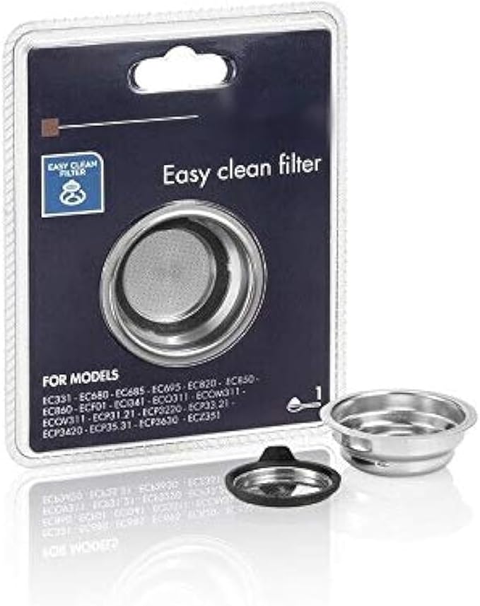 One Cup Easy Clean Filter Cream for Delonghi Coffee Machine EC331 EC680 EC685 EC695 EC820 EC850 EC860 ECF01 ECO311 ECP31 ECP3220 ECP33 ECP3420 ECP35 ECP3630 ECZ3511 ECF01 5513280991 DLSC400 - Image 1