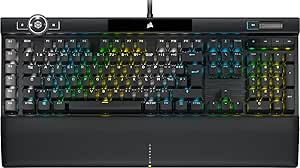 Corsair K100 RGB Gaming Keyboard (Optical-Mechanical OPX Switchs: Ultra-fast and Linear, Double PBT Injection Keys, Elgato Stream Deck Integration) AZERTY Black - Image 1