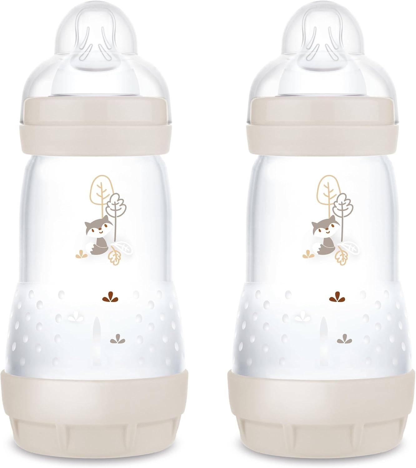 MAM Easy Start Anti-Colic Baby Bottles, Newborn Bottles, 94% Acceptance, 80% Less Colic, Size 1 Teat, 260 ml, Solid Colour, 2 Pack - Image 1