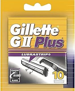 Gillette Lames de Rasoir Homme GII Plus Lubrastrip, Pack de 10 Lames de Recharges [OFFICIEL] - Image 1