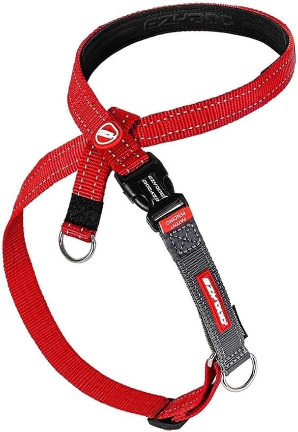 EzyDog Anti Pull Dog Harness – Cross Check Dog Training Harness, Safety Harness, Anti Escape, Reflective 2 in 1 Function (M, Red) - Image 1