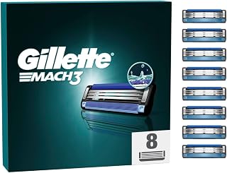 Gillette Mach3 Recharges De Lames De Rasoir Pour Homme, À 3 Lames, 8 Recharges, Plus Résistantes Que L’Acier - Image 1