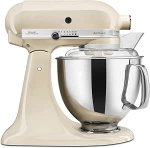 KitchenAid Artisan Kitchen Mixer with Tilt Head and 5 Accessories and 2 Stainless Steel Bowls 4.8 and 3 L Cream - Image 1