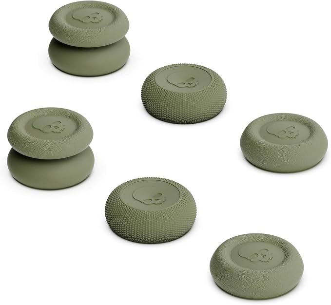 Skull & Co. Thumb Grips Set, Joystick Cap, Analog Stick Cap for Nintendo Switch Controller Pro & PS5/PS4/Slim/Pro Controller - Olive Green, 3 Pairs (6 Pieces) - Image 1