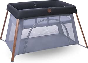 Maxi-COSI Iris2 Baby Umbrella Bed with Mattress 2 in 1, 0-3 Years, 0-15 kg, Baby Travel Crib, 2 Sleeping Levels, Side Access Window, Foldable & Lightweight, Expandable Mattress, Essential Graphite - Image 1