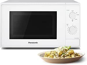 Panasonic NN-E20JWMEPG Microwave Oven with Glass Turntable, 20L, 800W, Defrost, 5 Power Levels, Timer, White - Image 1