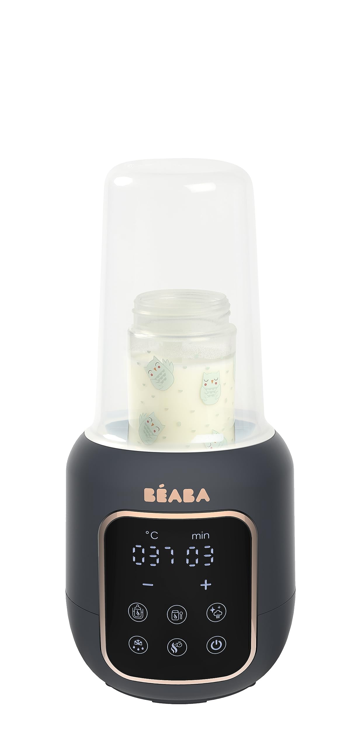 BÉABA, Baby Bottle Warmer/Sterilizer, Breast Milk Heater, Multi-Functions: 5 Modes, Baby Bath, Small Pot Warmer, Defrosting, Quick Mode, Sterilisation Mode, Multi Milk, Night Blue - Image 1