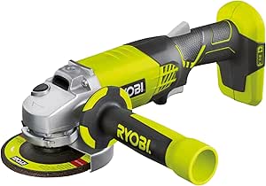 RYOBI - Cordless Electric Angle Grinder 18V ONE+ Ø115mm - Uses on Metal, Stone, Cinderblock, Cement and Marble - Good Battery Life - Comes with Accessories - R18AG-0 - Image 1