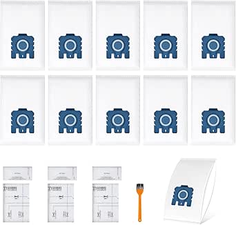 Pack of 10 GN Vacuum Cleaner Bags Compatible with Miele Hyclean Pure 3D Vacuum Cleaner Bags for Classic C1 Complete C2 Complete C3, S2 S4 S5 S6 S8 Series Vacuum Cleaner Dust Bags Replacement with 6 - Image 1