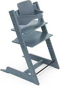 Stokke Tripp Trapp High Chair, Fjord Blue - Includes Chair + Baby Set 2 for 6-36 Months - Adjustable, Ergonomic and Easy to Clean - Image 1