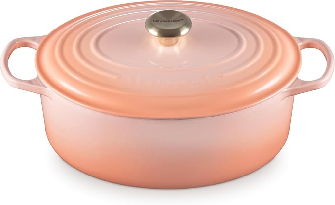 Le Creuset Signature Enameled Cast Iron Oval Dutch Oven, 6.75-Quart, Peach - Image 1