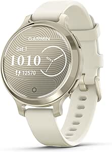 Garmin Lily 2 Active – Small Smart Watch with Integrated GPS – Lunar Gold with White Silicone Strap - Image 1