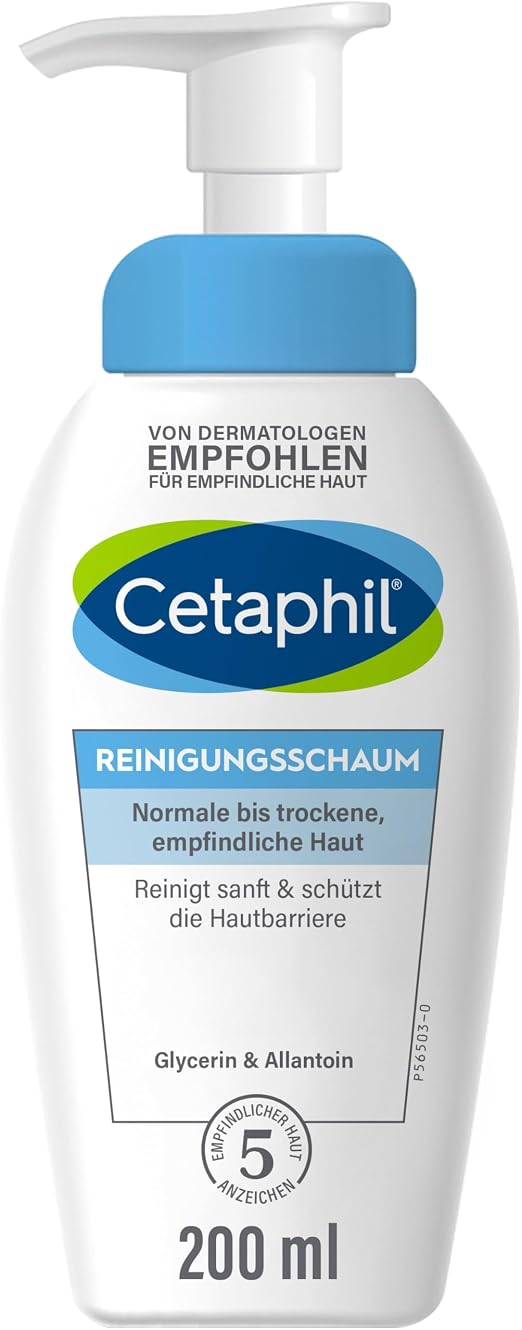 CETAPHIL Cleansing foam, 200 ml, facial cleanser for normal, dry and sensitive skin, gently cleanses impure skin, removes sebum and protects the skin barrier, incl - Image 1