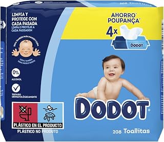Dodot Lingettes pour bébé 4 paquets, 208 lingettes - Image 1
