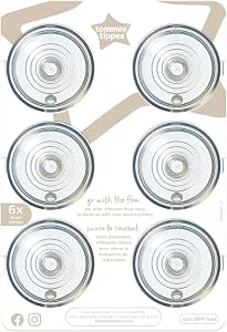 Tommee Tippee Closer to Nature Baby Bottle Nipples with Anti-Colic Valve, Medium Flow, 3 Months+, Pack of 6 423680 - Image 1