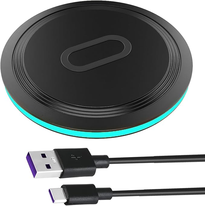 15W Circular Wireless Charger for Desktop with Passive Cooling System Compatible with Google Pixel Series 7 6 5 4 3 2 XL LG Moto and Other Smartphones, Christmas Gifts - Image 1