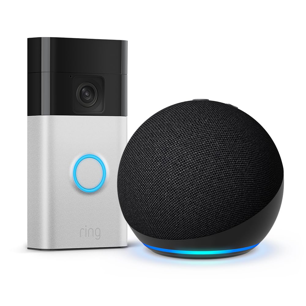 Echo Dot (Newest gen) + Ring Battery Video Doorbell (2024 release) - Image 1