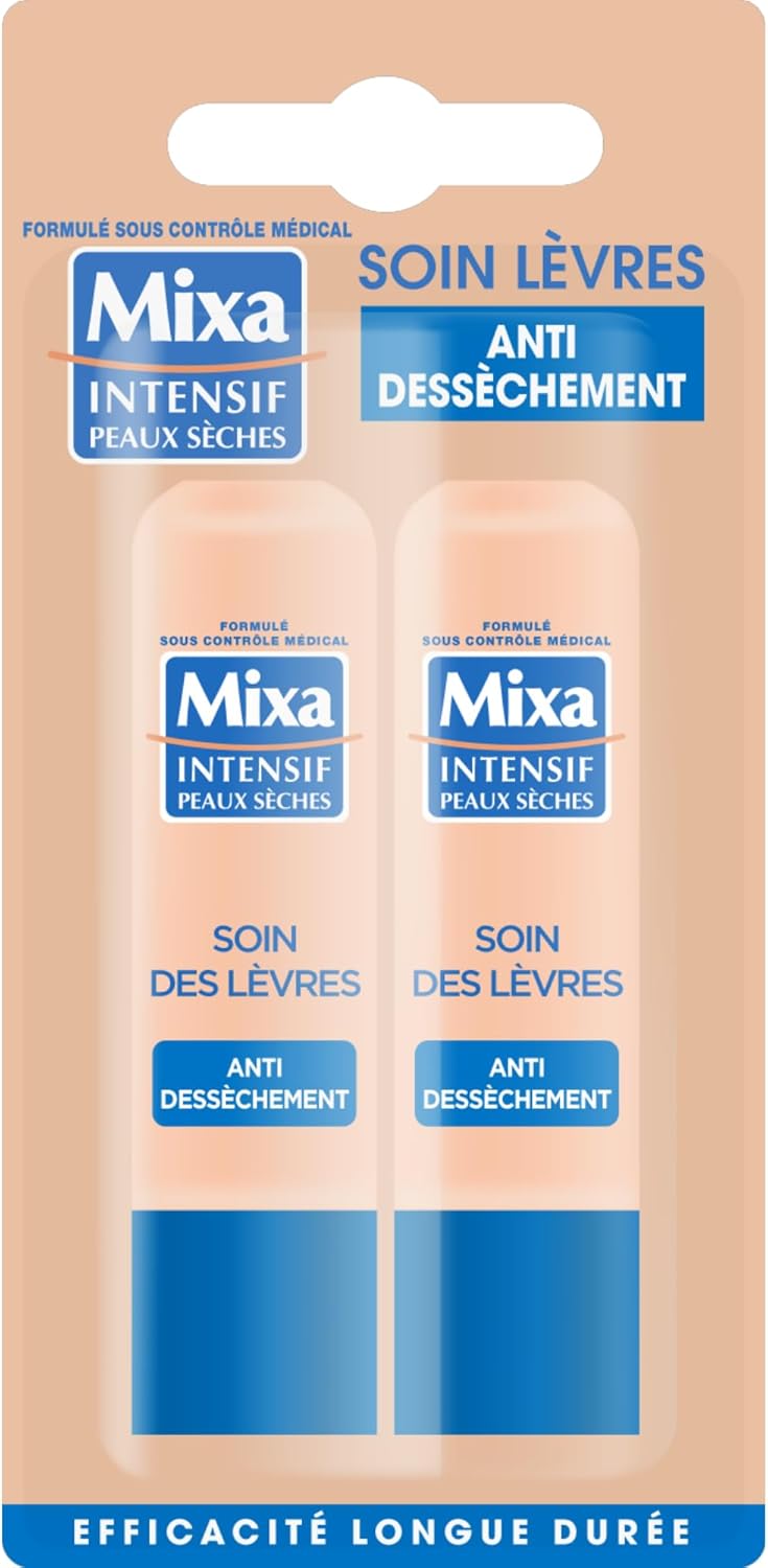 Mixa Intensif Peaux Sèches - Soin des Lèvres Antidessèchement x2 - 4.7 ml - Image 1