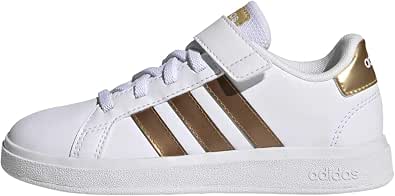Adidas Mixte Enfant Grand Court Sustainable Lifestyle Court Elastic Lace and Top Strap Chaussures - Image 1