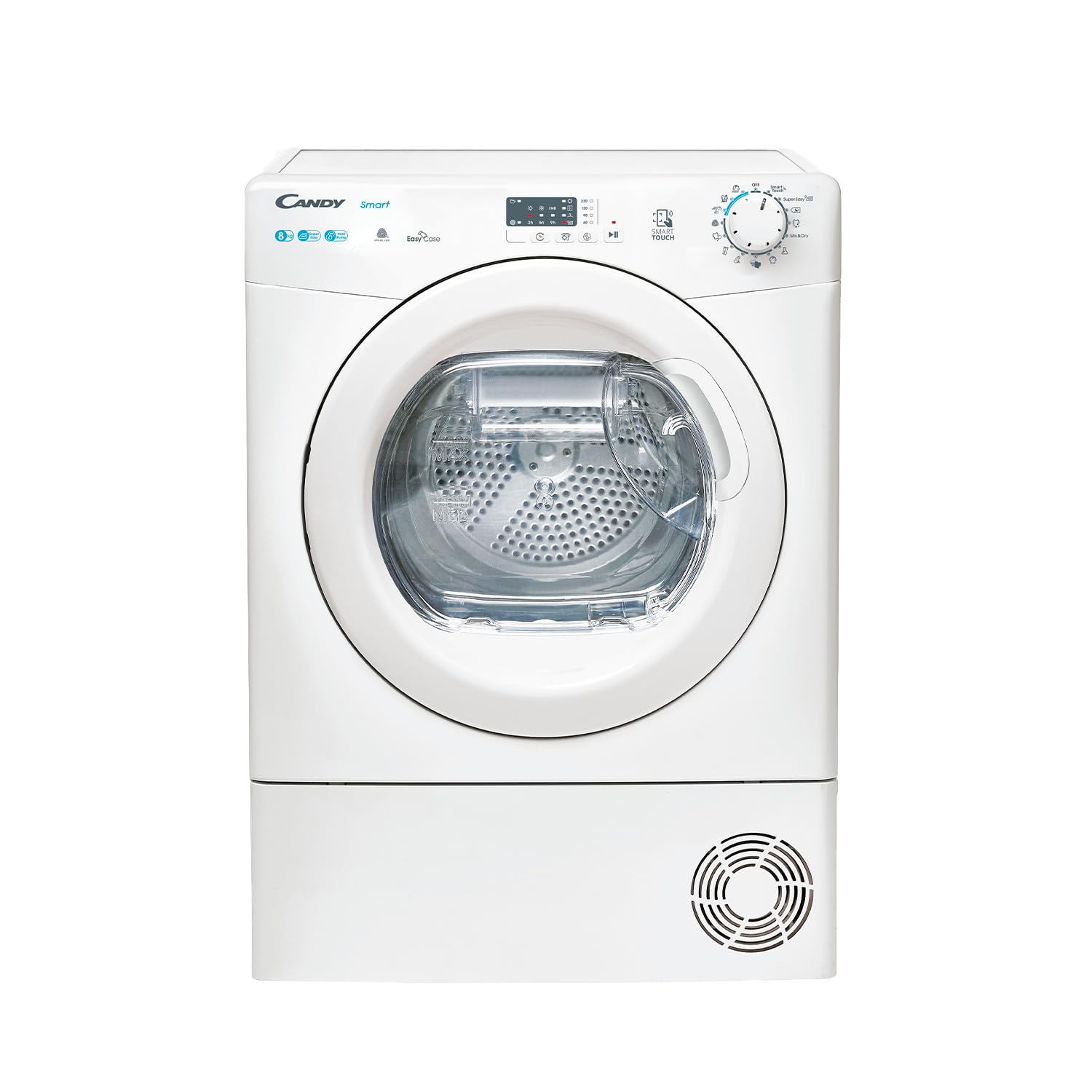 CANDY - Heat Pump Tumble Dryer - Load Capacity 8 kg - Energy Class E - NFC Connectivity, Delayed Start, Easy Case Water Tray - White - 85 x 59.7 x 58.5 cm - Model CSE H8A1LE-S - Image 1