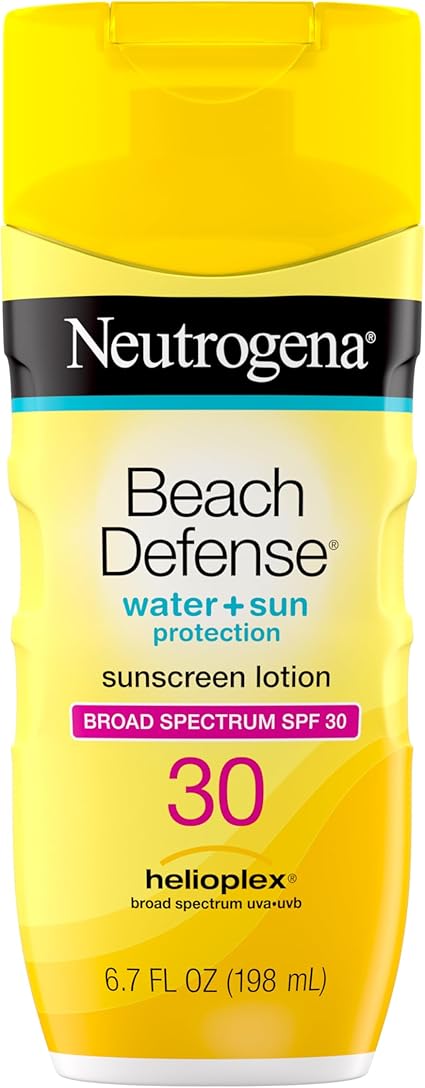 Neutrogena Beach Defense Sunscreen Lotion SPF 30, Face & Body Sunscreen, Hawaii Reef Act 104 Compliant, Octinoxate & Oxybenzone Free, Oil Free, Absorbing Sun Care - Image 1