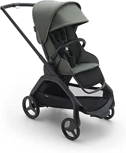 Bugaboo Dragonfly, Compact and Lightweight City Stroller, Easy One-Handed Folding in All Positions, Full Suspension, XL Underseat Basket, Black Frame and Forest Green Hood - Image 1