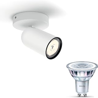 Pongee Surface Mounted Spotlight (White) - Warm White - Wall or Ceiling Spotlight with 1 Light - GU10 - Non-Dimmable - Image 1