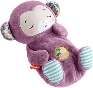 Fisher-Price – Mon Singe Câlins Violet, veilleuse Musicale en Peluche Violette avec mécanisme de Respiration et lumières, pour bébés dès la Naissance, JLH41 - Image 1