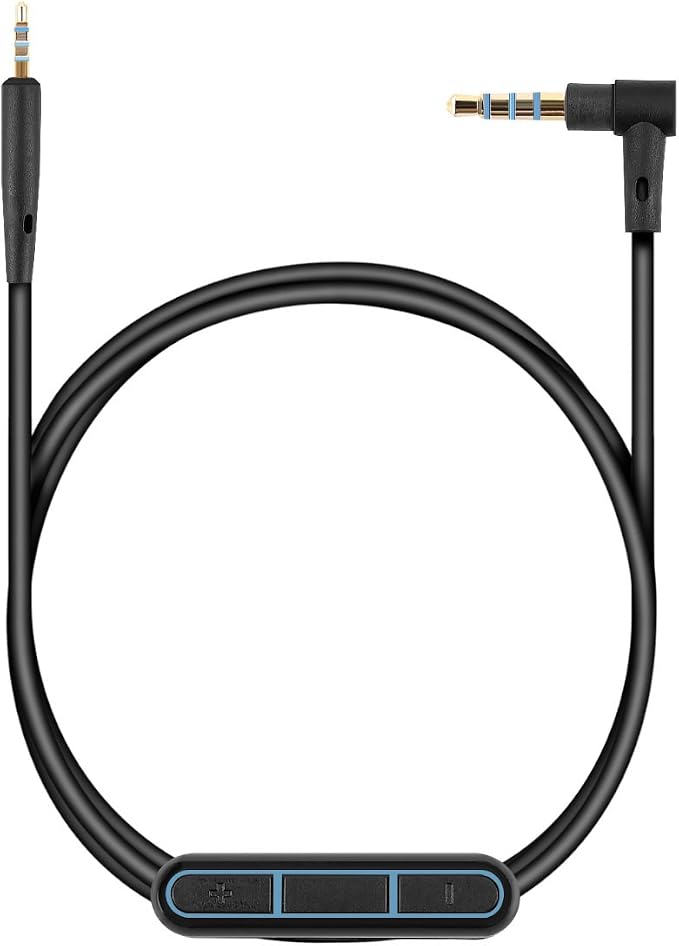kwmobile Cable Compatible with Bose QuietComfort 35 / 35II / 25 / QC25 / QC35 II / QC35 / on-Ear 2 / OE2 / OE2i / SoundTrue - Replacement 3.5mm Headphone Cable with Mic and Volume Control - Image 1