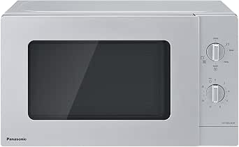 Panasonic NN-GM23QMEPG Microwave Oven Grill 20L with Glass Top and Metal Grill, 800W, Grill 1000W, Defrost, Dial Adjustment, Quick 30, Timer, Silver - Image 1