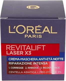 L'Oréal Paris Revitalift Laser X3 Soin de nuit triple action anti-âge avec pro-retinol + acide hyaluronique + vitamine C - Image 1
