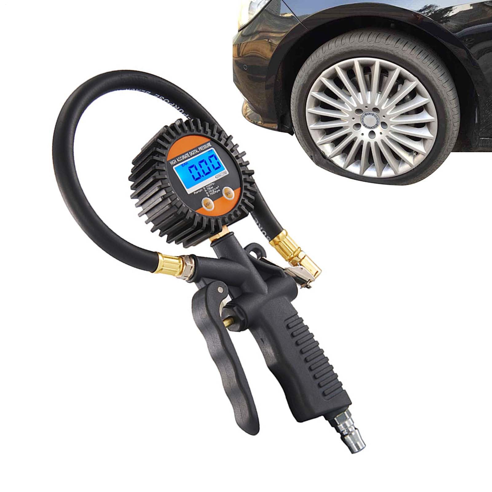 Gonfleur De Pneu Portable Pour Voiture | Outil Automobile Anti Choc Pour Gonflage Et Dégonflage - Compresseur De Pneu Portable,Pour Véhicule Moto Bicyclette Ballon Vélo Motocyclette - Image 1
