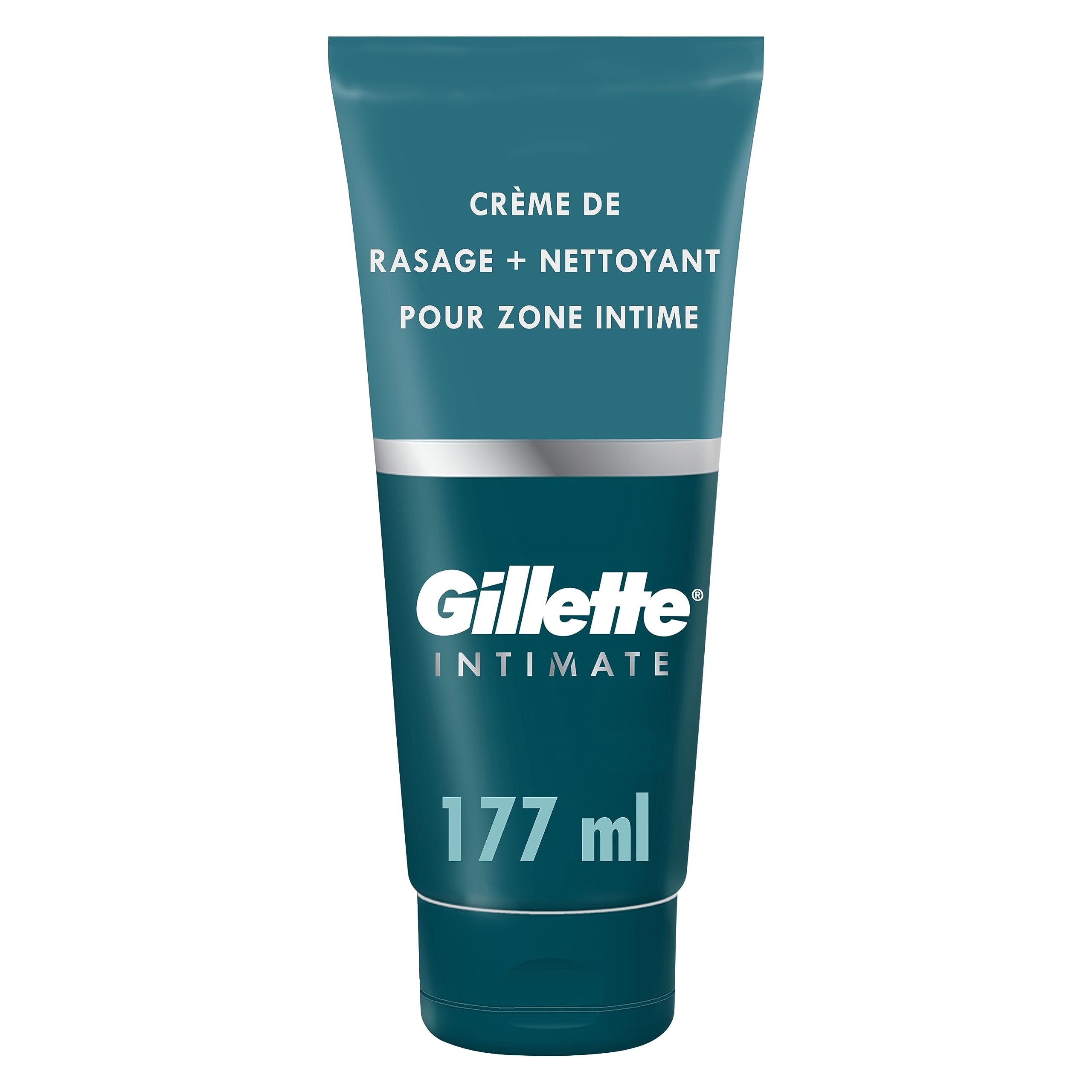 Gillette Intimate For Men 2-in-1 Shaving Cream & Intimate Cleanser For Good Intimate Hygiene, Against Pubic Hair Shaving Irritation, Dermatologically Tested, 177ml - Image 1