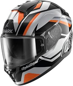 SHARK, RIDILL 2 APEX x Troy Lee Full Face Motorcycle Helmet Silver Black Orange XS - Image 1