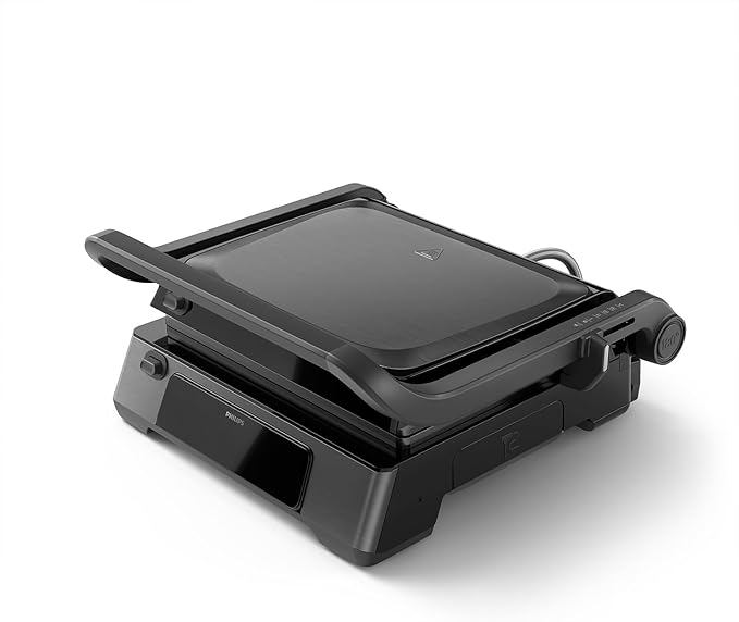 Philips Grill Contact - Temperature Sensor and 8 Preset Functions, Grill with Large Cooking Area, Digital Temperature Control, Easy to Clean (HD6307/70) - Image 1