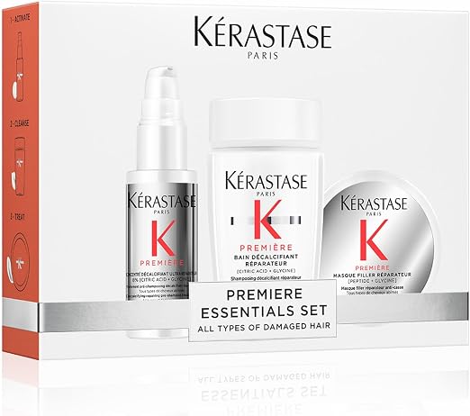 Kerastase Première - Hair Set - Decalcifying Protocol - Ultra-Repair Decalcifying Concentrate 45 ml + Restoring Decalcifying Bath 80 ml + Repair Filler Mask - Dry & Damaged Hair - Image 1