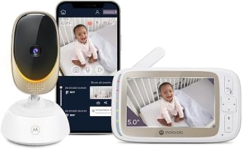Motorola Baby Comfort 85 Connect Video Baby Monitor with Swivel/Zoom/Wi-Fi, 5.0 Inch Colour Screen, Infrared Night Vision, Two-Way Audio/Temperature Sensor, White - Image 1